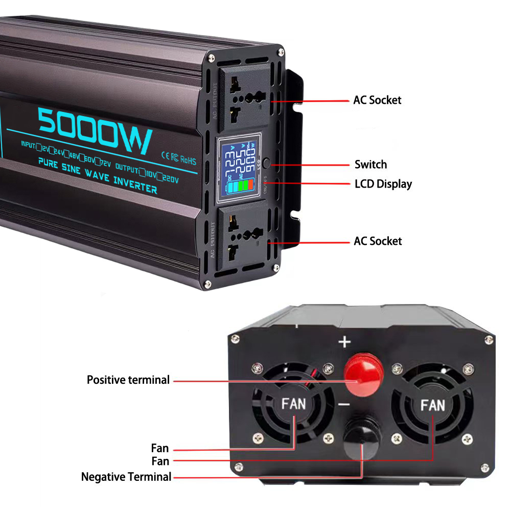 Pure Sine Wave Inverter 12V/24 - Pure Sine Wave Inverter 5000W 48V 220V 评论和价格