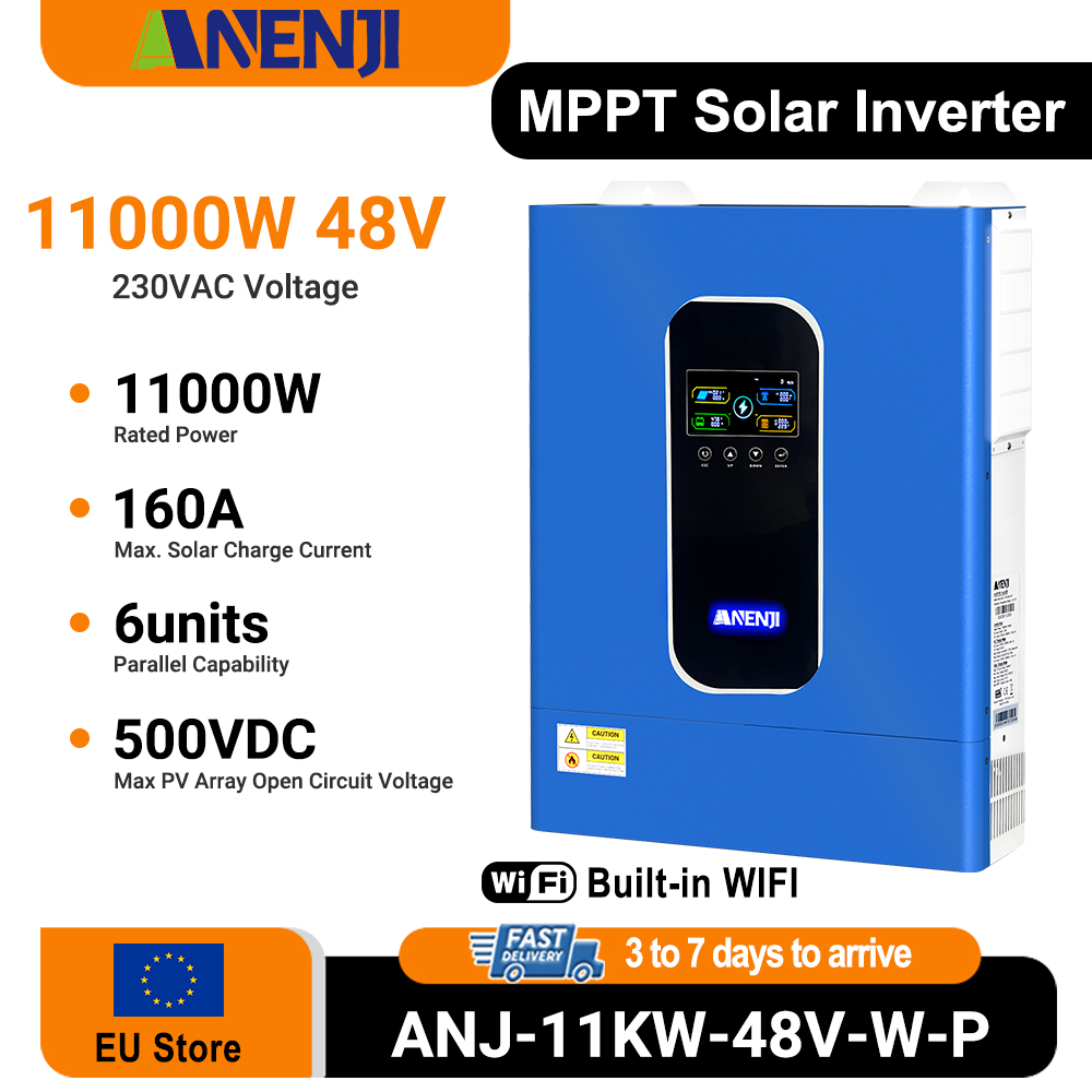 ANENJI 11KW 48V Hybrid Solar I - Hybrid Solar Inverter 5.5Kw Mppt 48V 评论和价格