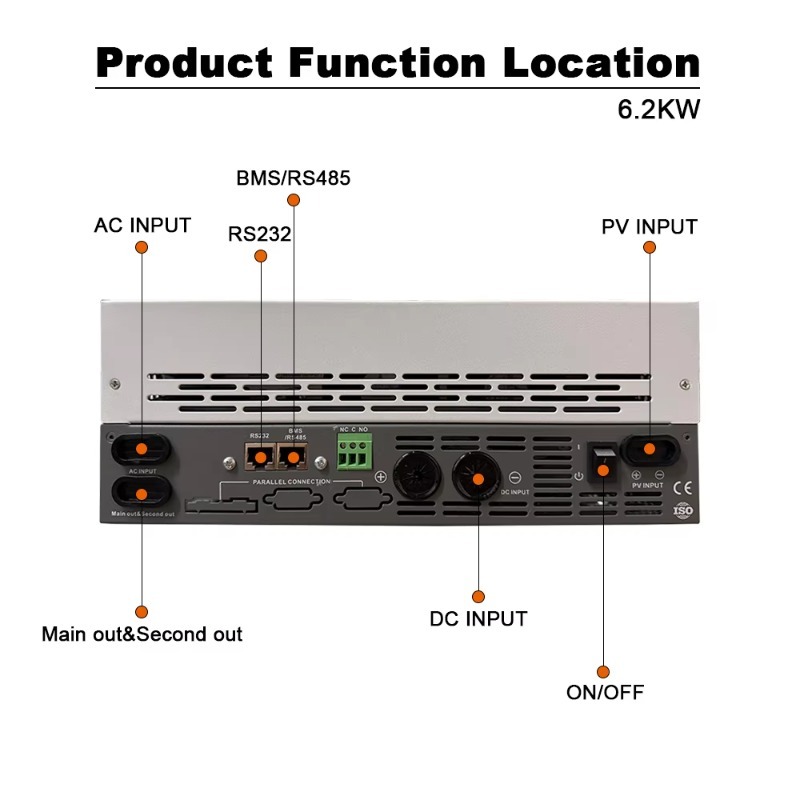 6.2KW Single Phase Off Grid On - Off Grid Solar Inverter 48V 6000W 评论和价格