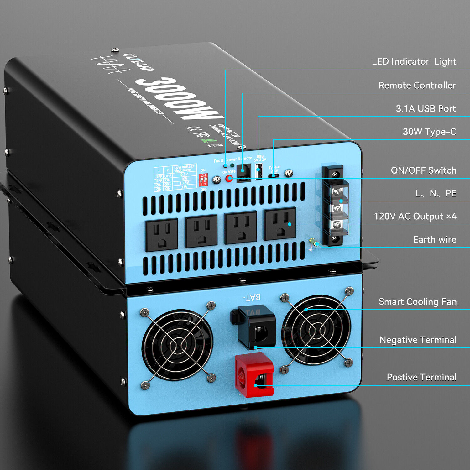 3000W Pure Sine Wave Power Inv - Inverter Pure Sine Wave 60Hz 120V 3000W 评论和价格